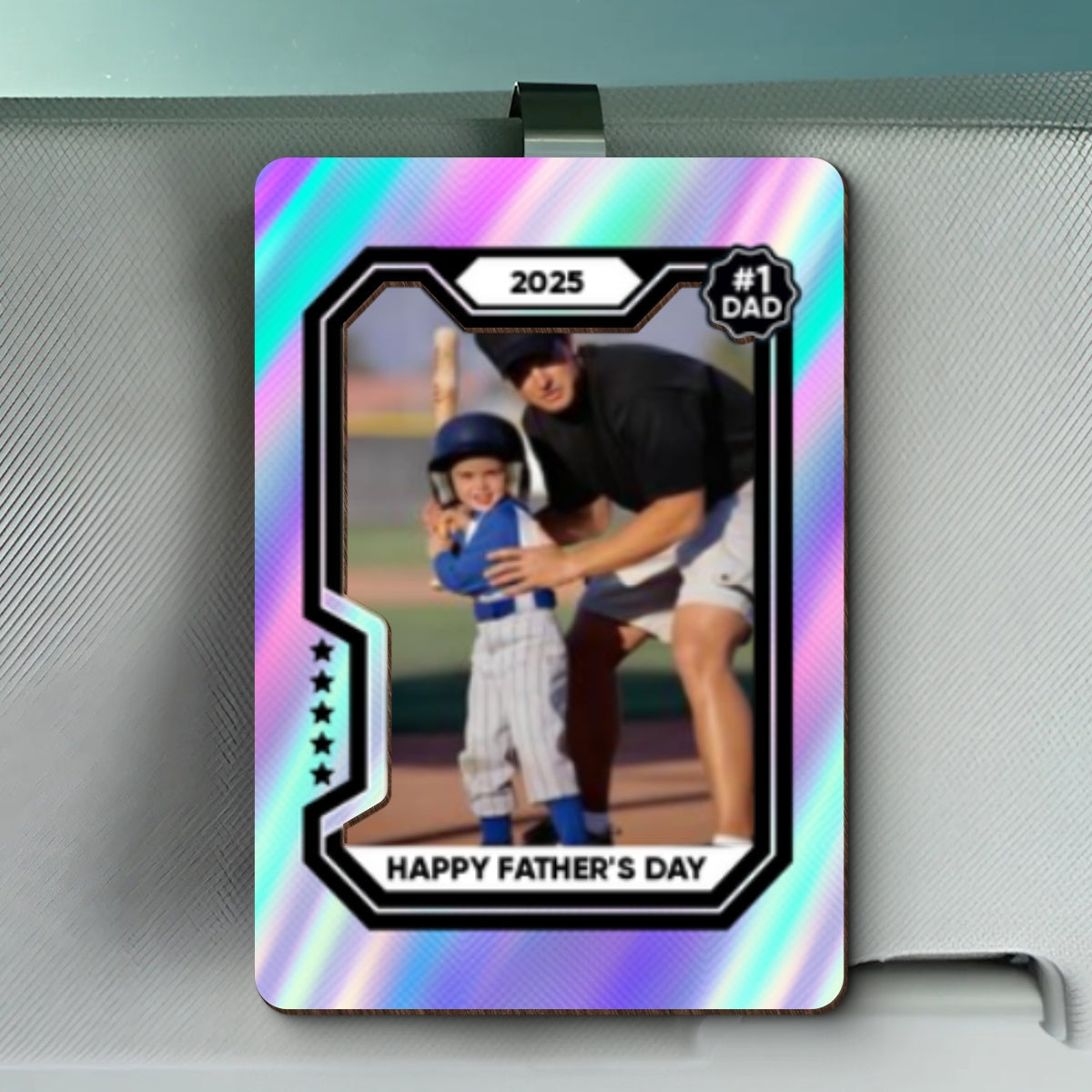 Premium Baseball Card Personalized Acrylic Car Visor Clip, Father's Day Gift for Dads, Gift for Husband