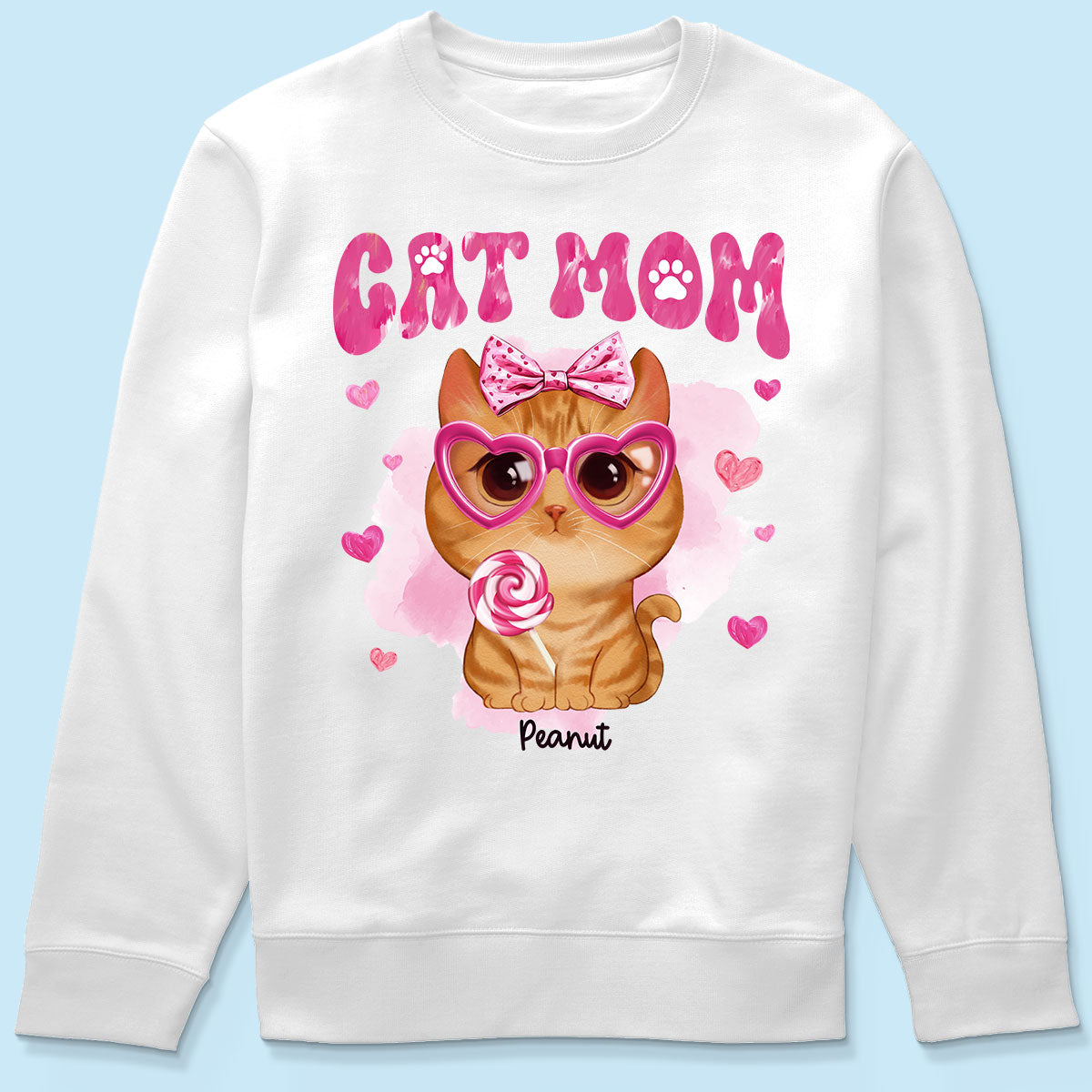 Watercolor Cute Cats Cat Mom Personalized Shirt, Gift For Cat Lovers, Cat Moms