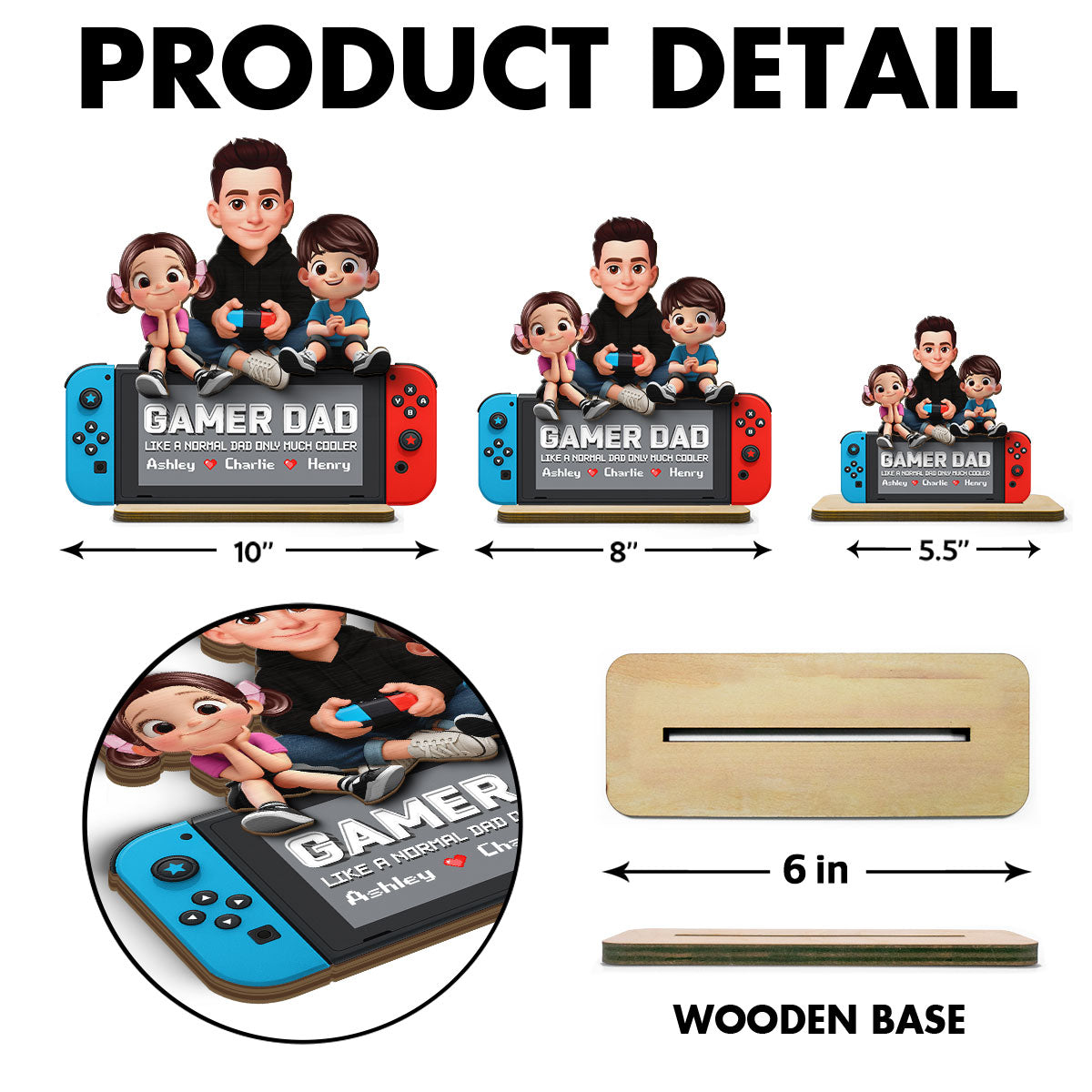 Legend Gamer Dad Much Cooler - Personalized 2-Layered Wooden Plaque - Gift For Dad, Husband, Gamers
