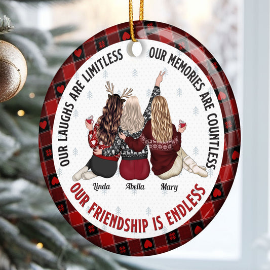 Our Friendship Is Endless - Personalized Friends Ornament - Gift For Friend