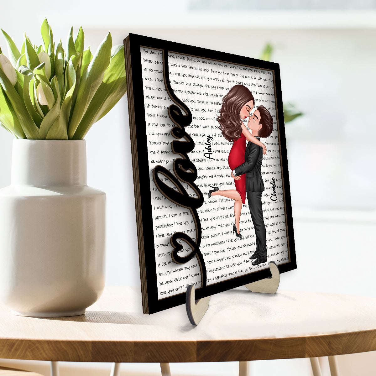 Couple Love Be Mine Gift For Him For Her Personalized 2-layer Wooden Plaque