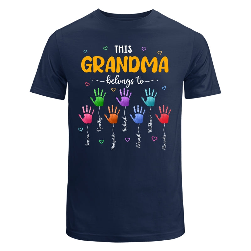 This Grandma Belongs To Colorful Hand Print Personalized Shirt