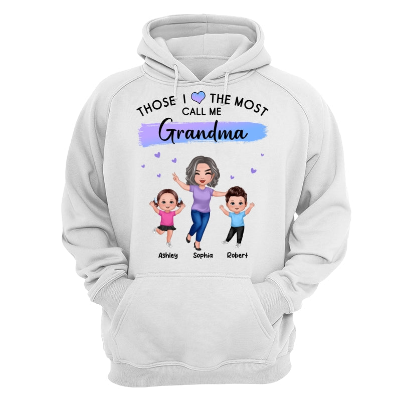 Those I Love The Most Call Me Grandma Doll Grandma & Grandkids Personalized Shirt
