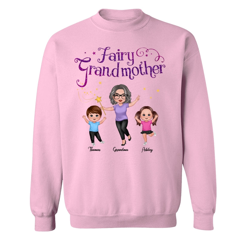 Fairy Grandmother Happy Doll Grandma And Grandkids Personalized Shirt