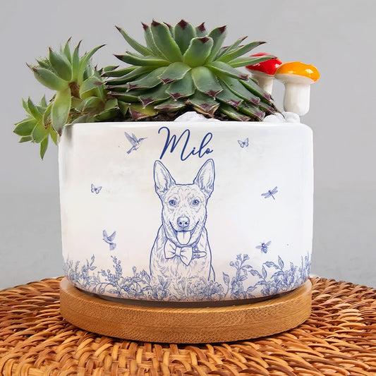 Pet Memorial Planter Remembrance Gift For Dog Lover Cat Lover - Personalized Ceramic Plant Pot