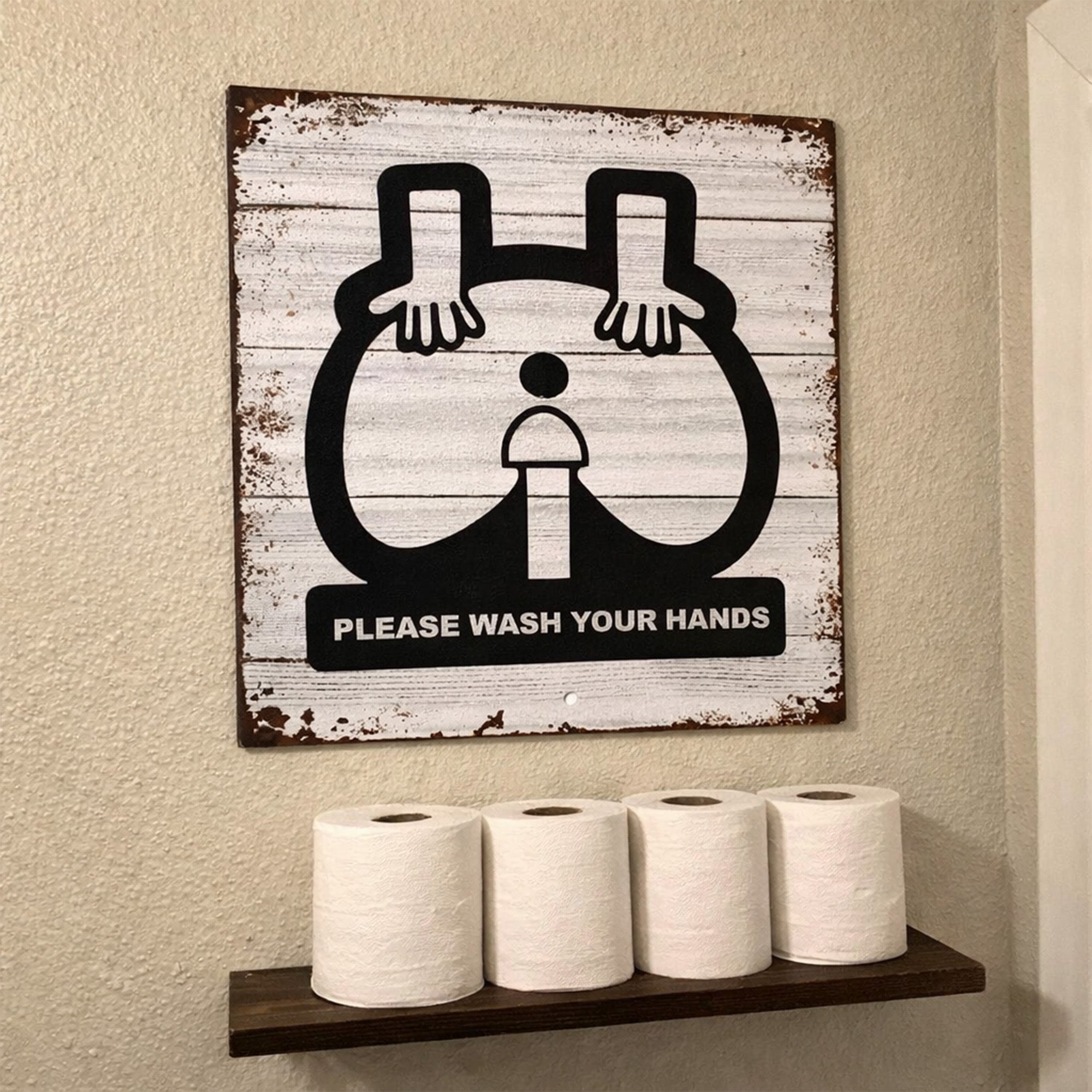 Please Wash Your Hands - Funny Bathroom Sign - Metal Sign
