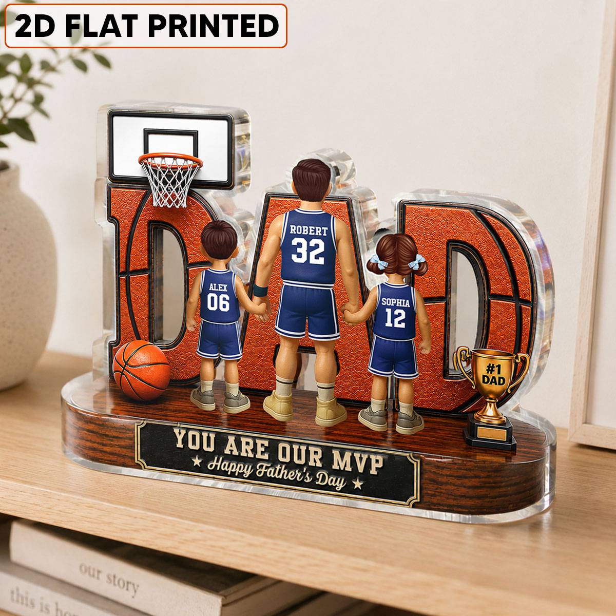 Basketball Dad Legend You Are Our MVP - Personalized Acrylic Block Plaque - Gift For Dad, Husband, Basketball Fans