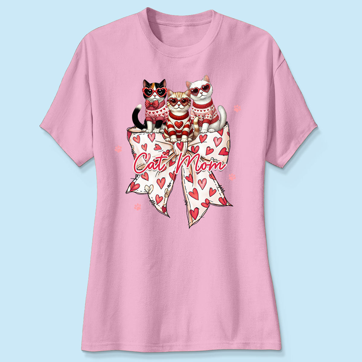 Coquette Bow Cat Personalized Shirt, Gift for Cat Moms