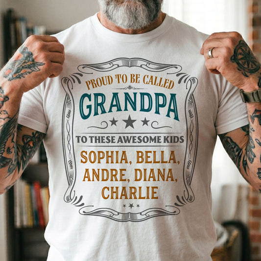 Father's Day Gifts, Proud To Be Called Grandpa Vintage Style - Personalized Shirt