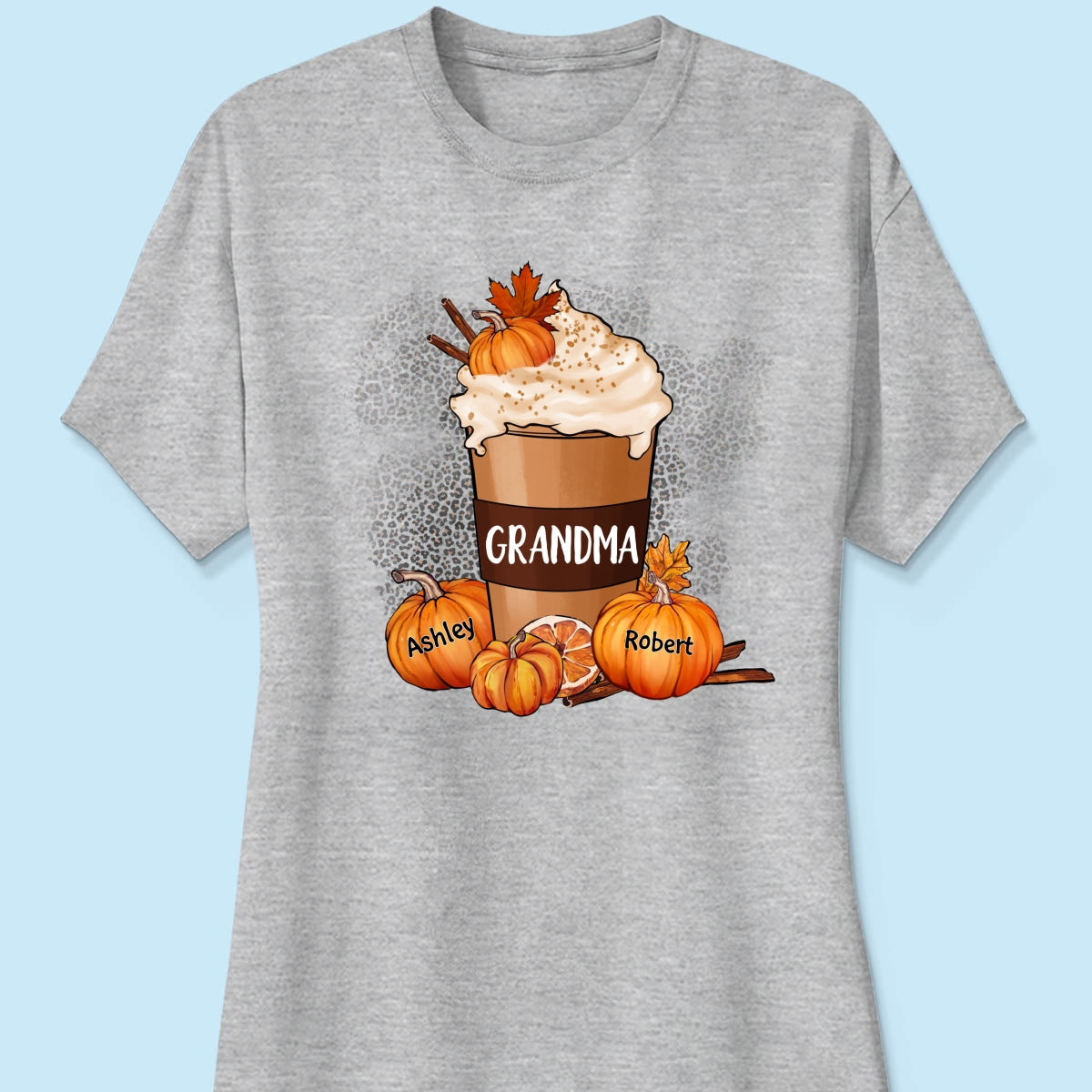 Grandma Mom Pumpkin Spice Latte Personalized Shirt