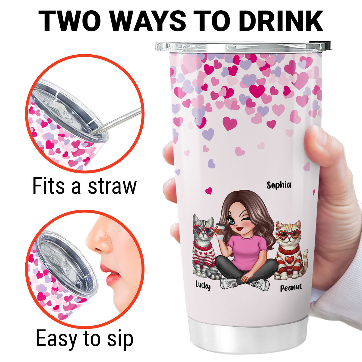 My Cats Are My Personalized Cat Mom Tumbler