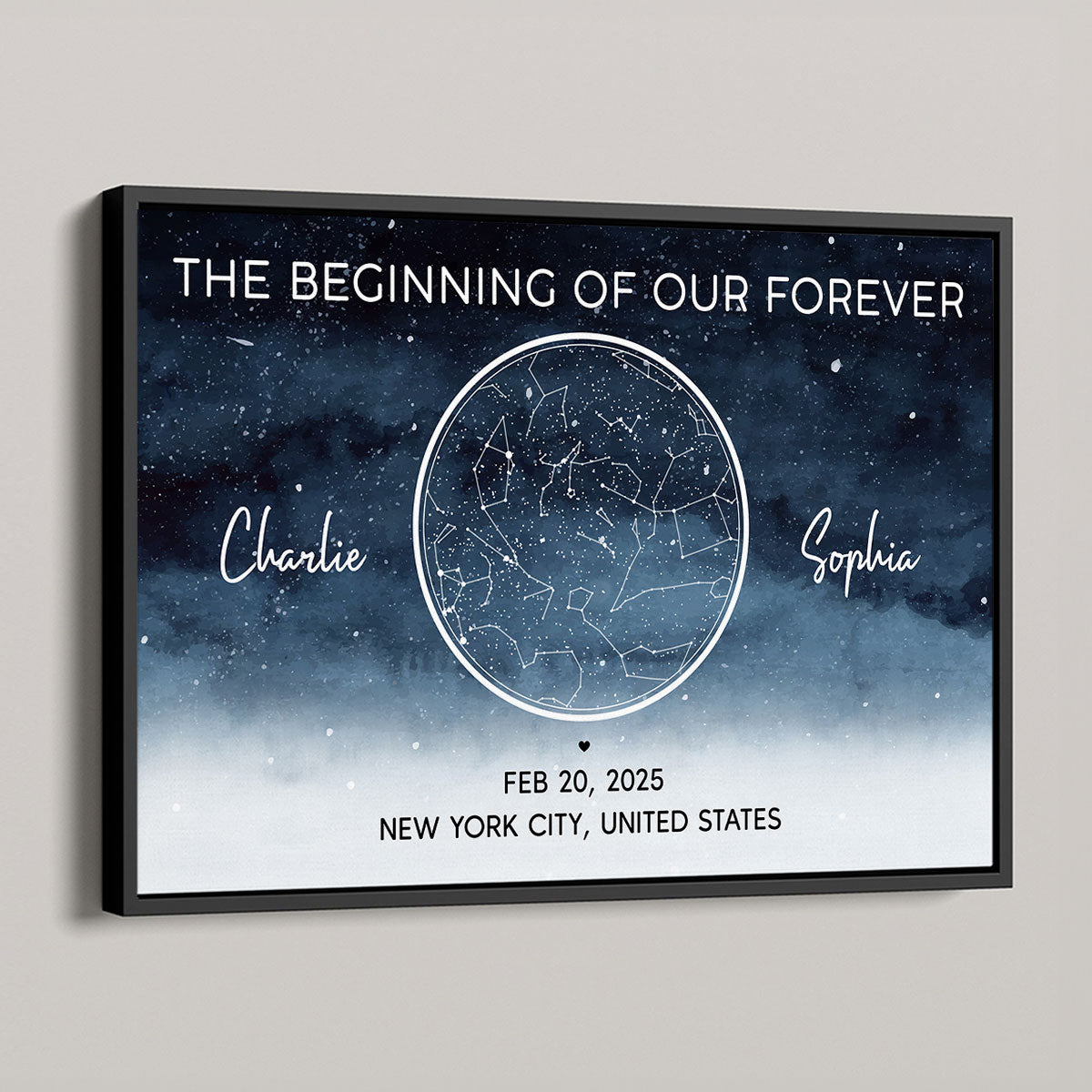Starry Night Eternal Love Couple Custom Star Map Anniversary Date Personalized Poster| Anniversary Gift, Wedding Gift For Couple