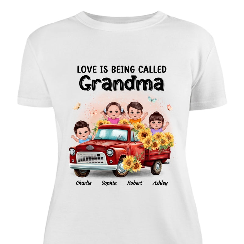 Loved Being Called Grandma Sunflower Truck Personalized Shirt
