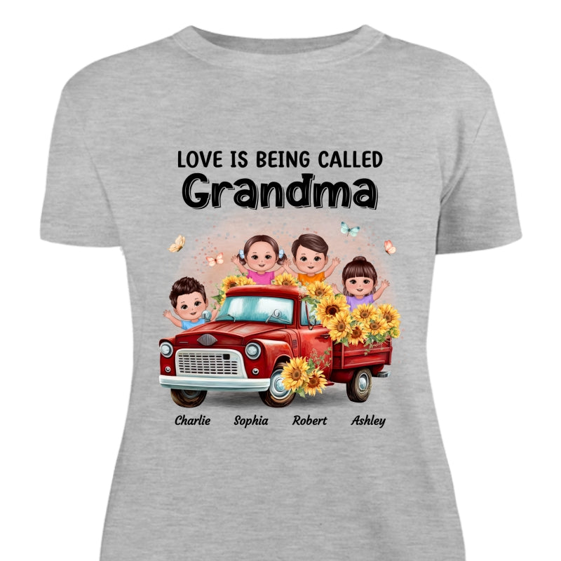 Loved Being Called Grandma Sunflower Truck Personalized Shirt
