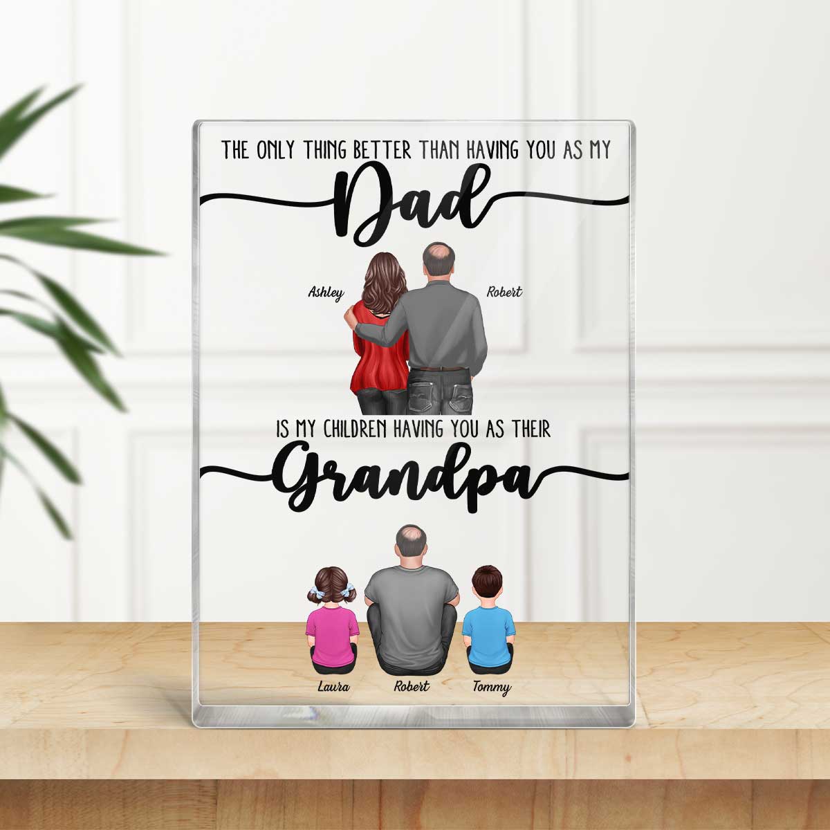 The Only Thing Better Than Dad Grandpa Back View Personalized Acrylic Block, gift from Daughter