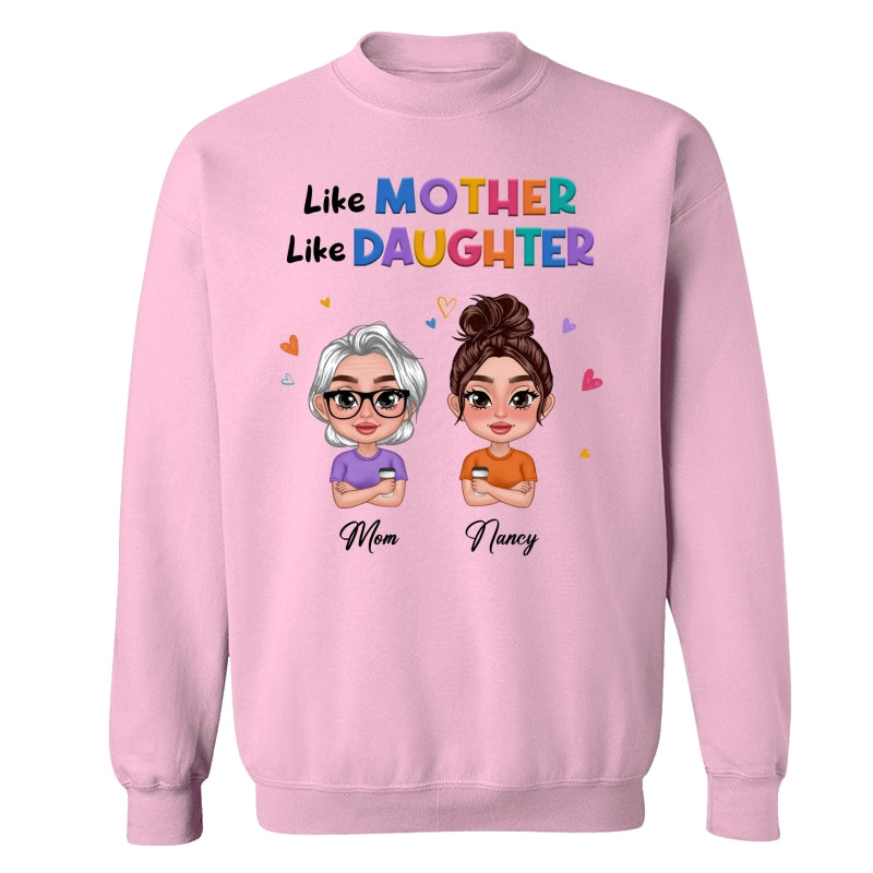 Like Mother Like Daughter Colorful Pattern Doll Women Thick Lips Personalized Shirt
