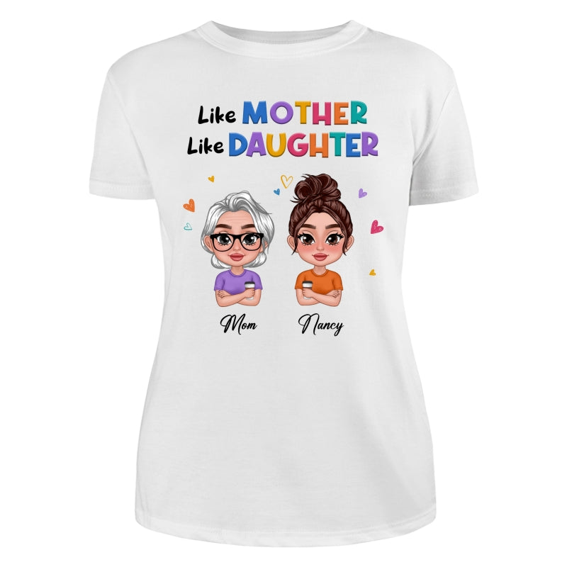 Like Mother Like Daughter Colorful Pattern Doll Women Thick Lips Personalized Shirt