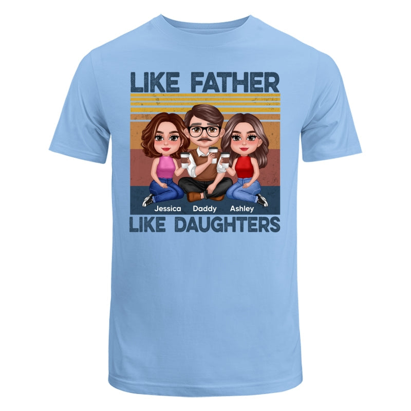 Retro Like Father Like Daughter Doll Sitting Together Personalized Shirt
