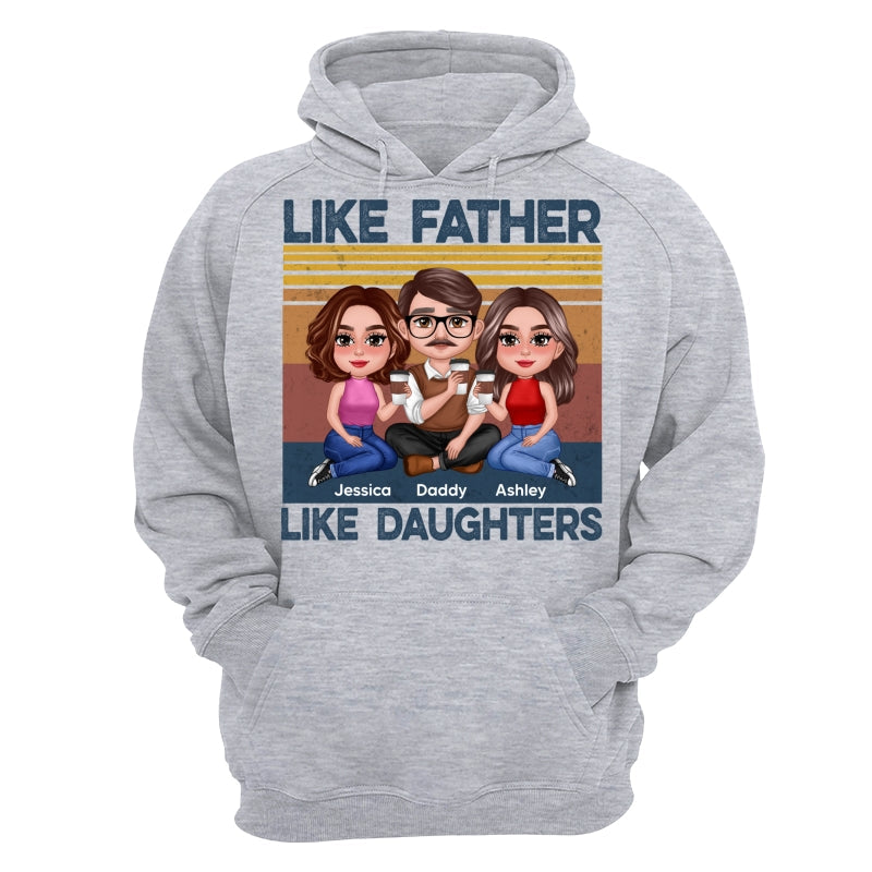 Retro Like Father Like Daughter Doll Sitting Together Personalized Shirt