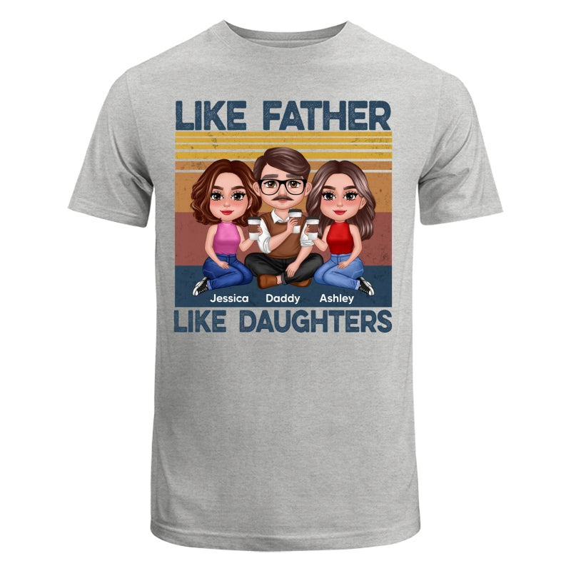 Retro Like Father Like Daughter Doll Sitting Together Personalized Shirt