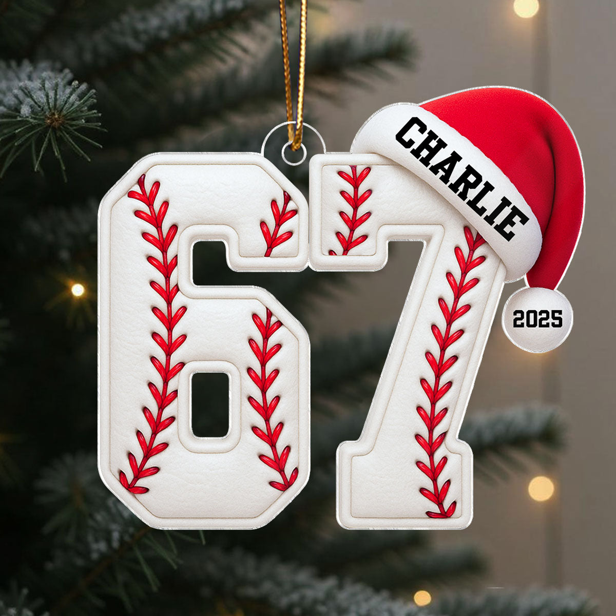 Funny Six Seven 67 Sports - Personalized Acrylic Ornament - Funny Teenager Christmas Gifts, Teen Slang