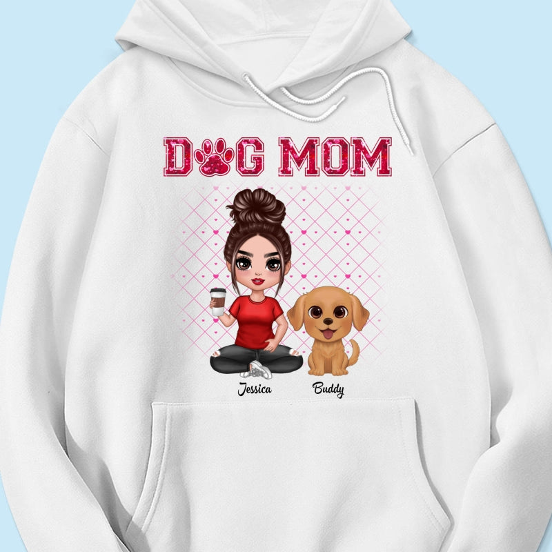 Dog Mom Watercolor Cute Dogs Valentine‘s Day Personalized Shirt