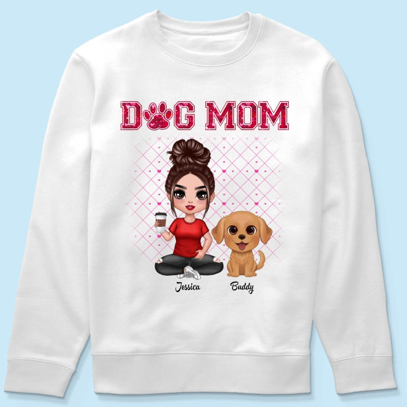 Dog Mom Watercolor Cute Dogs Valentine‘s Day Personalized Shirt
