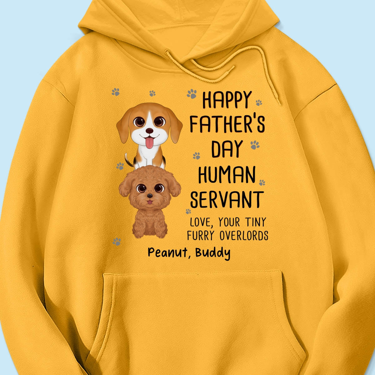 Happy Father‘s Day Human Servant Stacked Dogs Funny Gift For Dog Lover Personalized Shirt