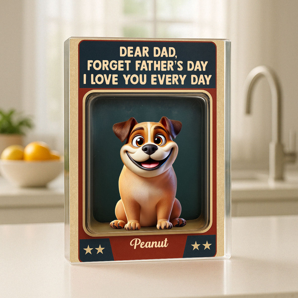Forget We Love You Every Day Cute Dog Figures Style Personalized Acrylic Block Plaque