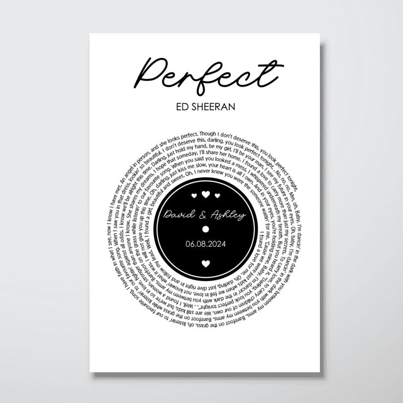Couple Favorite Song Vinyl Record Personalized Poster, Heartfelt 2025 Gift For Couple, For Him, For Her