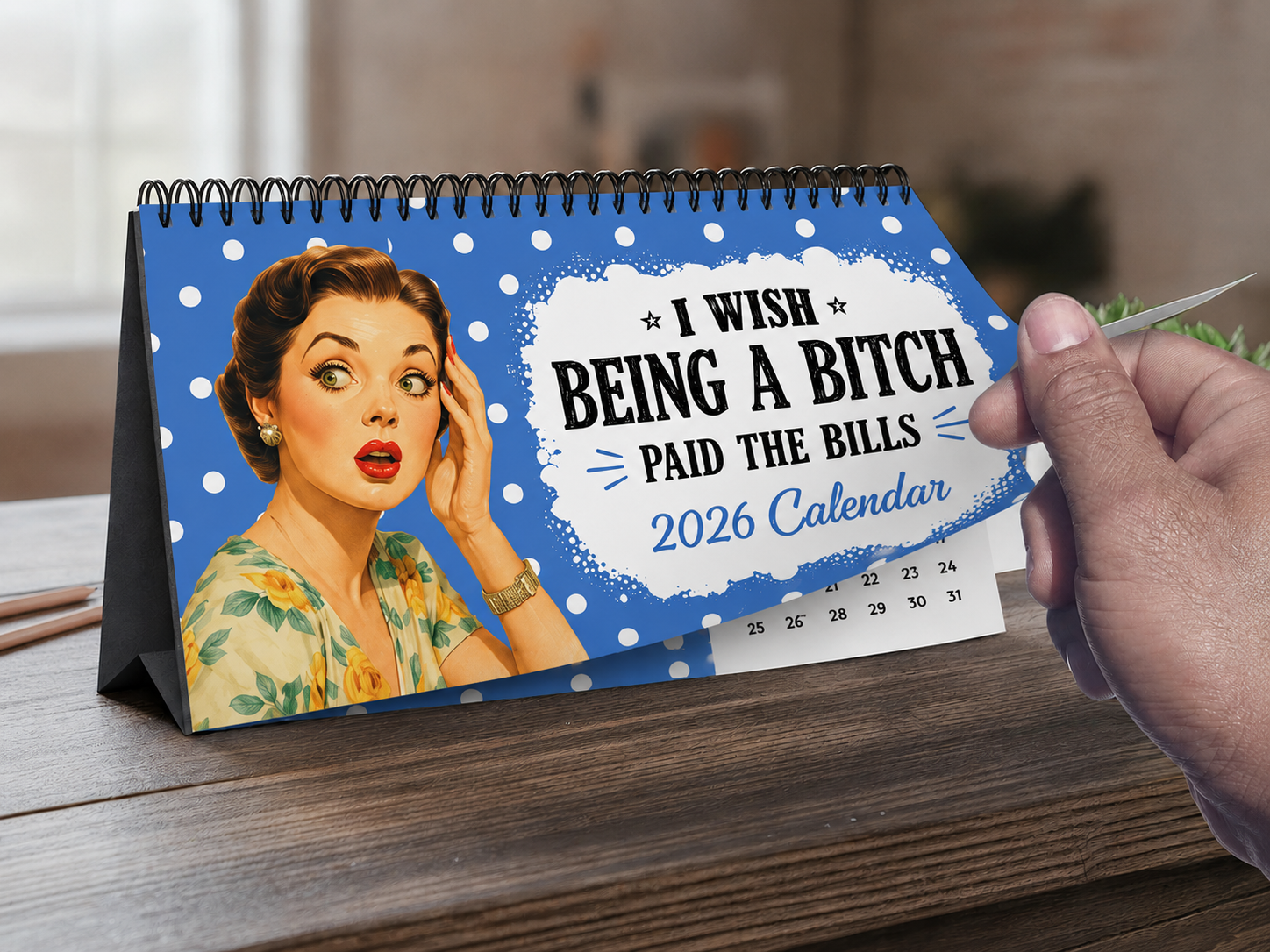 Retro Funny Sarcastic - Self Gift, Christmas Exchange Gift For Coworkers, Her, Him - Standing Desk Calendar 2026