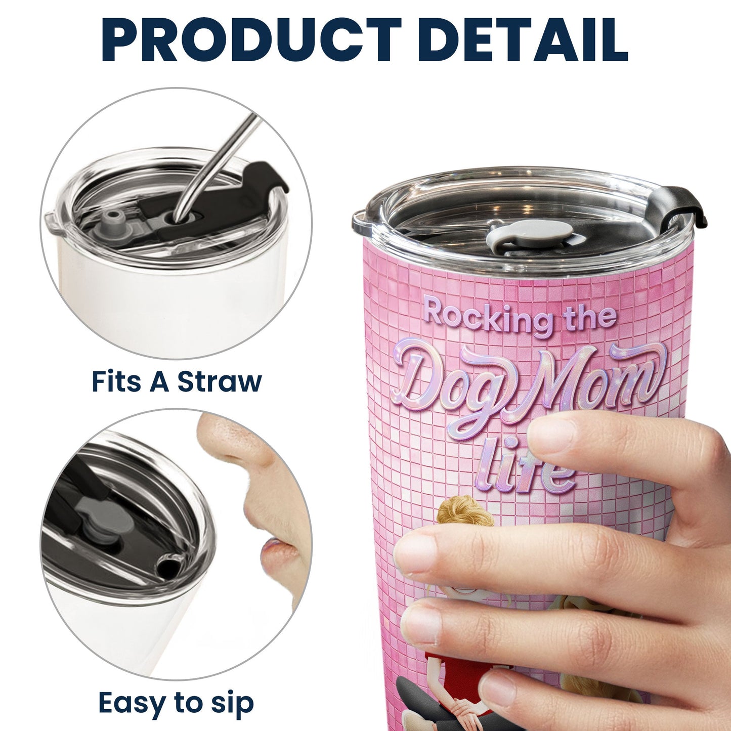 Rocking The Dog Mom Life - Personalized Tumbler