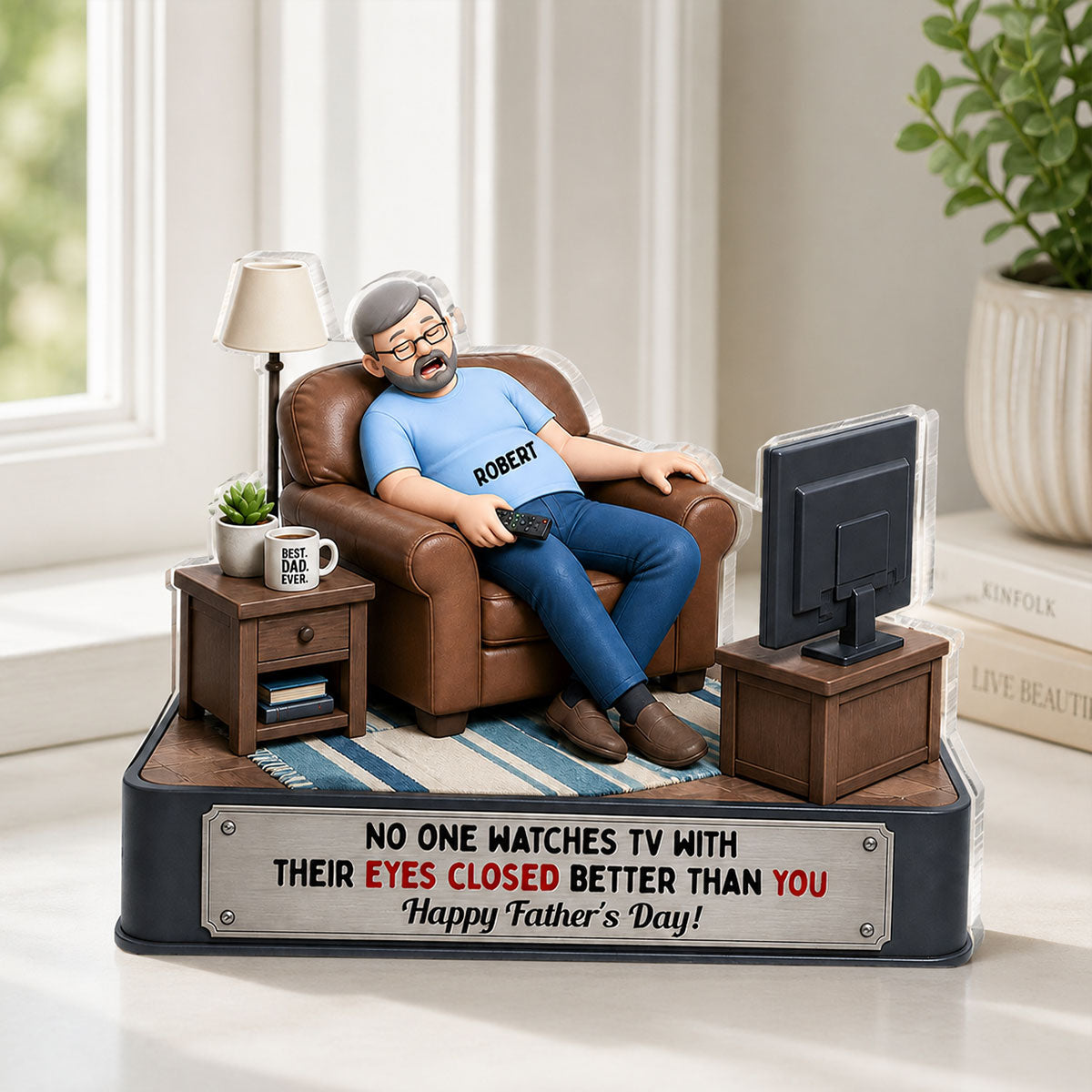 No One Watches TV Better Than You - Personalized Acrylic Block Plaque - Funny Gift for Dad, Grandpa, Husband