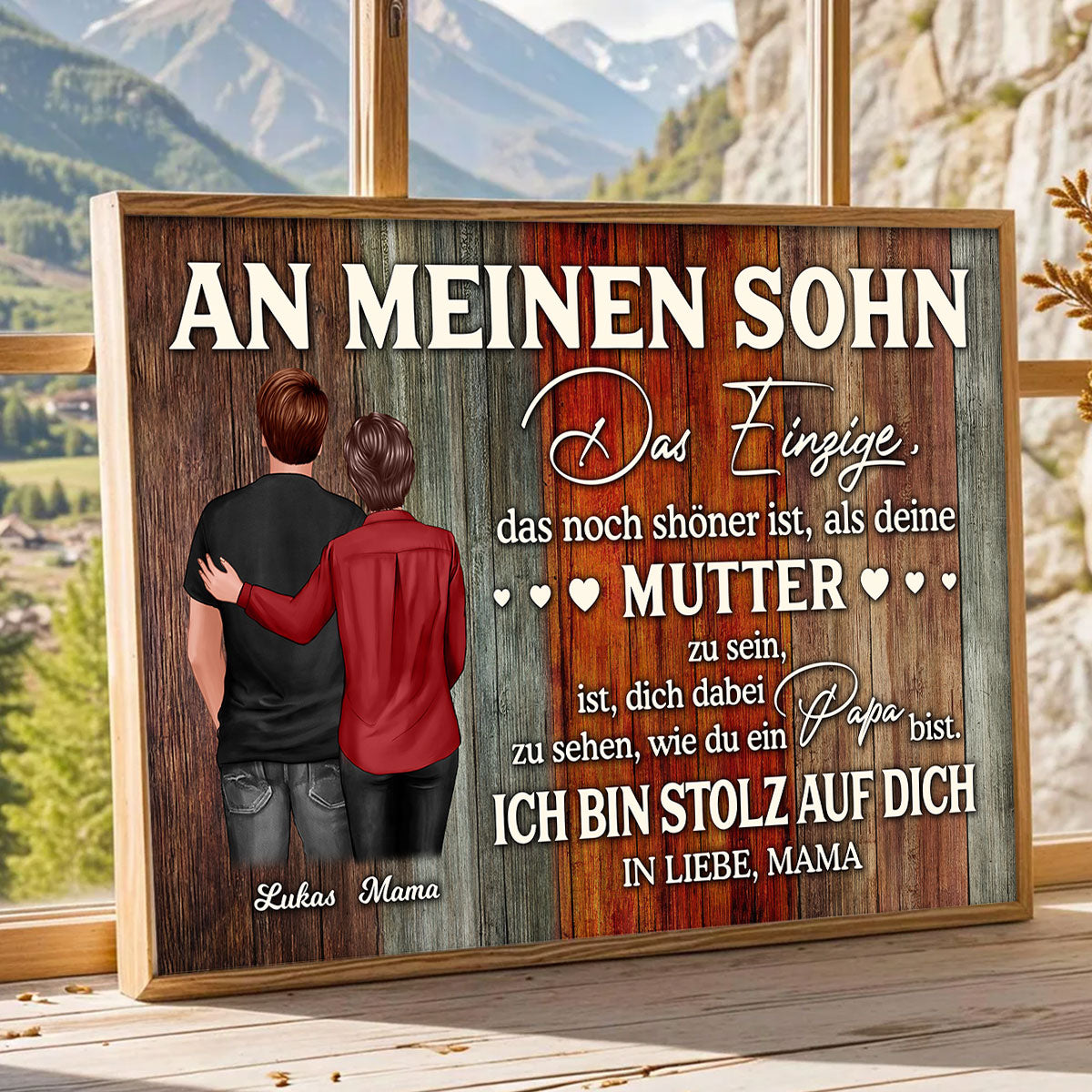 An meinen Sohn - Alles Gute zum Vatertag - Personalisiertes Poster - Vatertagsgeschenk fr den Sohn
