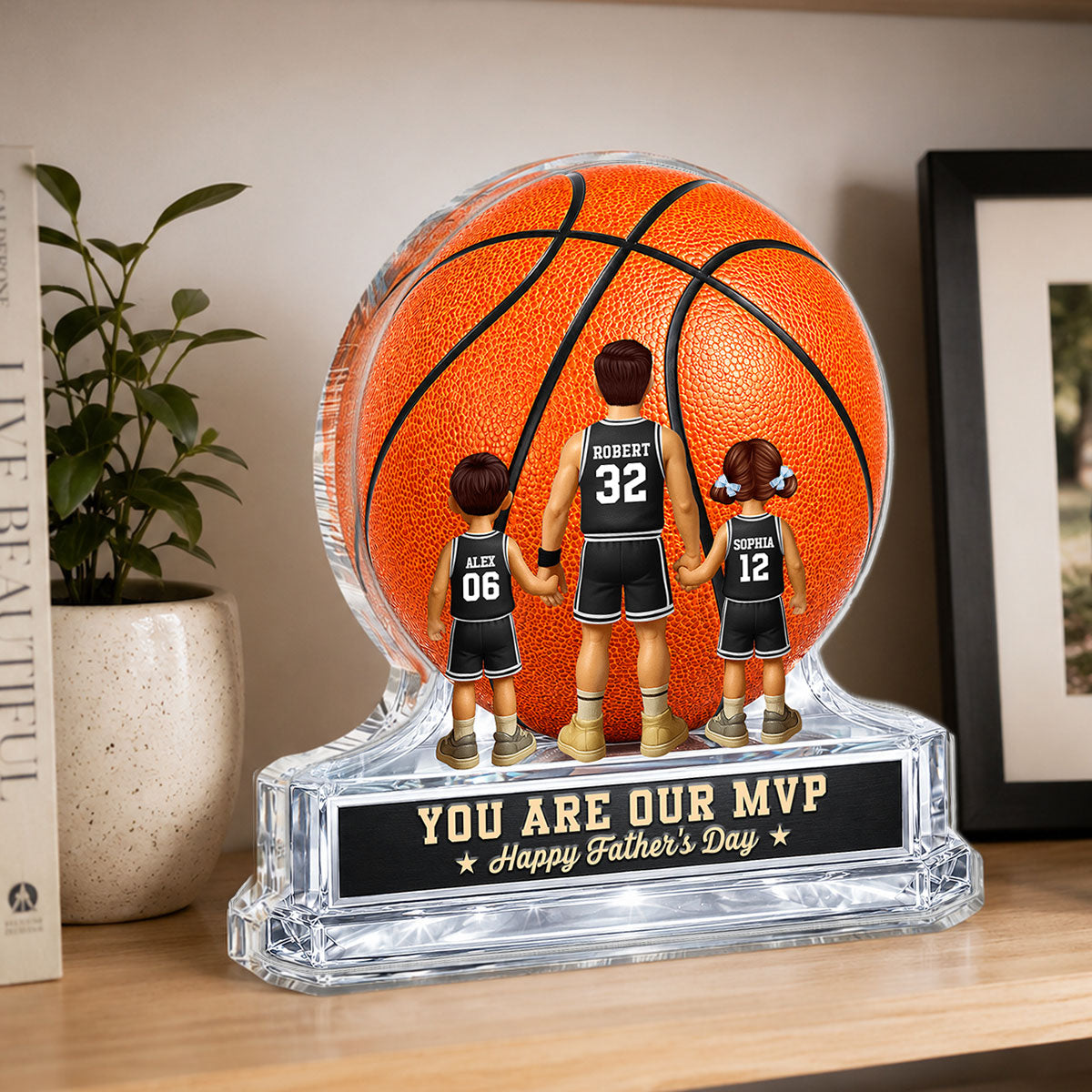 Basketball No 1 Dad Legend You Are Our MVP - Personalized Acrylic Block Plaque - Gift For Dad, Husband, Basketball Fans