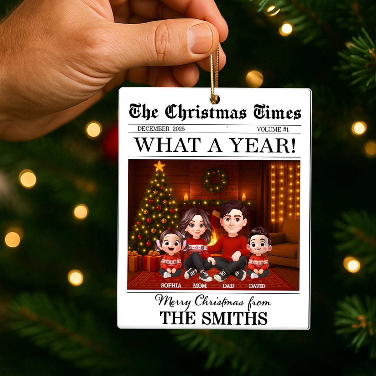 The Christmas Times Family Sitting - Personalized Acrylic Ornament