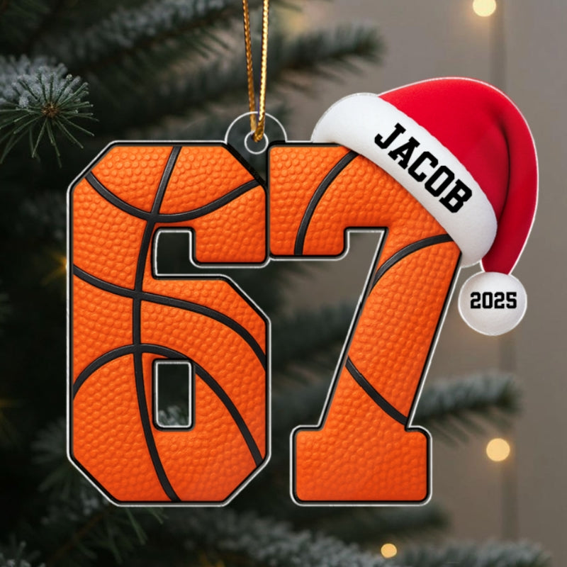 Funny Six Seven 67 Sports - Personalized Acrylic Ornament - Funny Teenager Christmas Gifts, Teen Slang