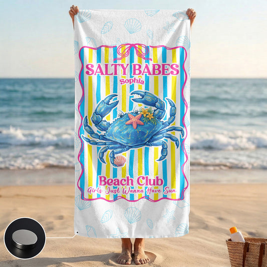 Salty Babes Beach Club - Personalized Beach Towel