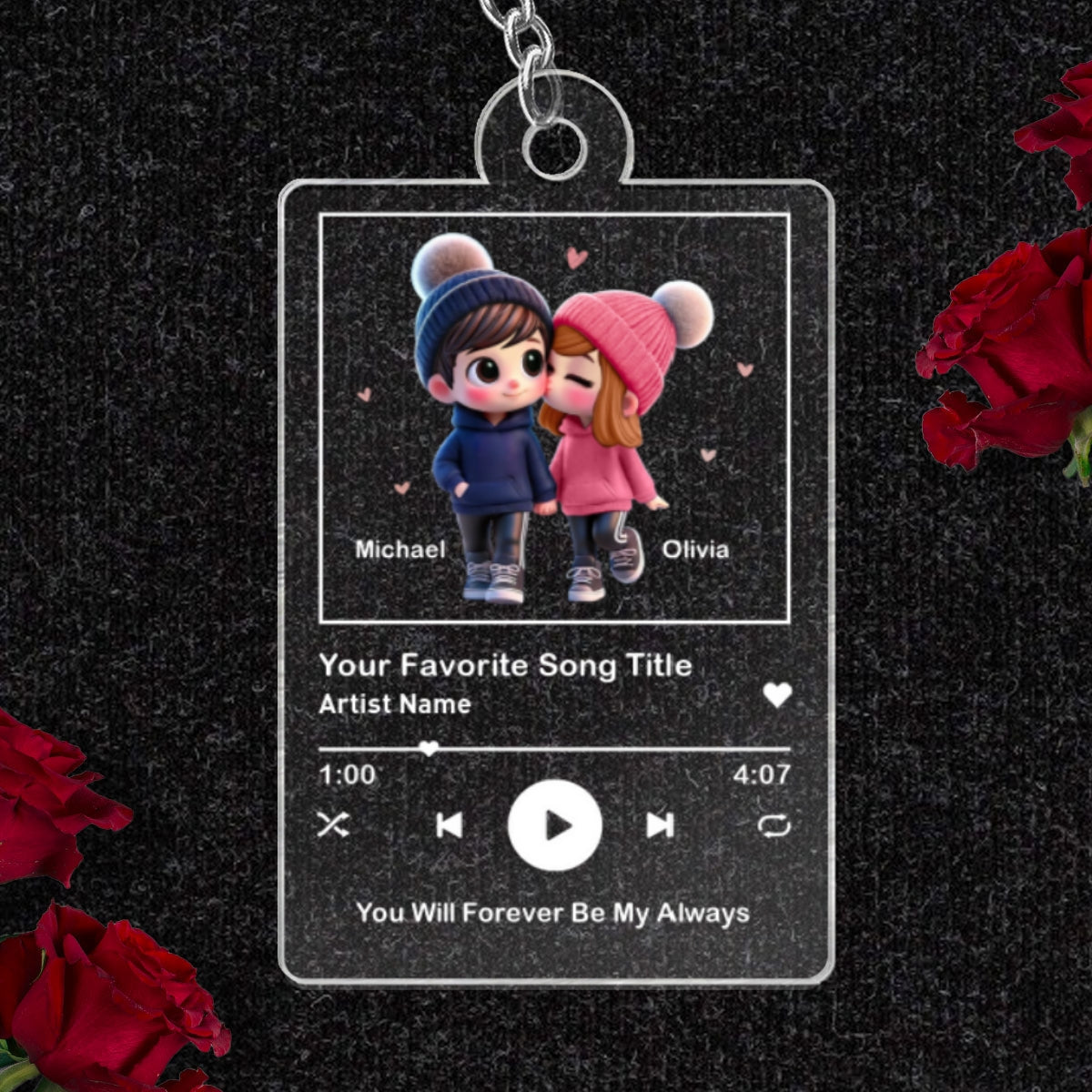 Cute Couple, Personalized Song Keychain, Wedding Gifts, Anniversary Gifts, Gifts, Gifts For Couples