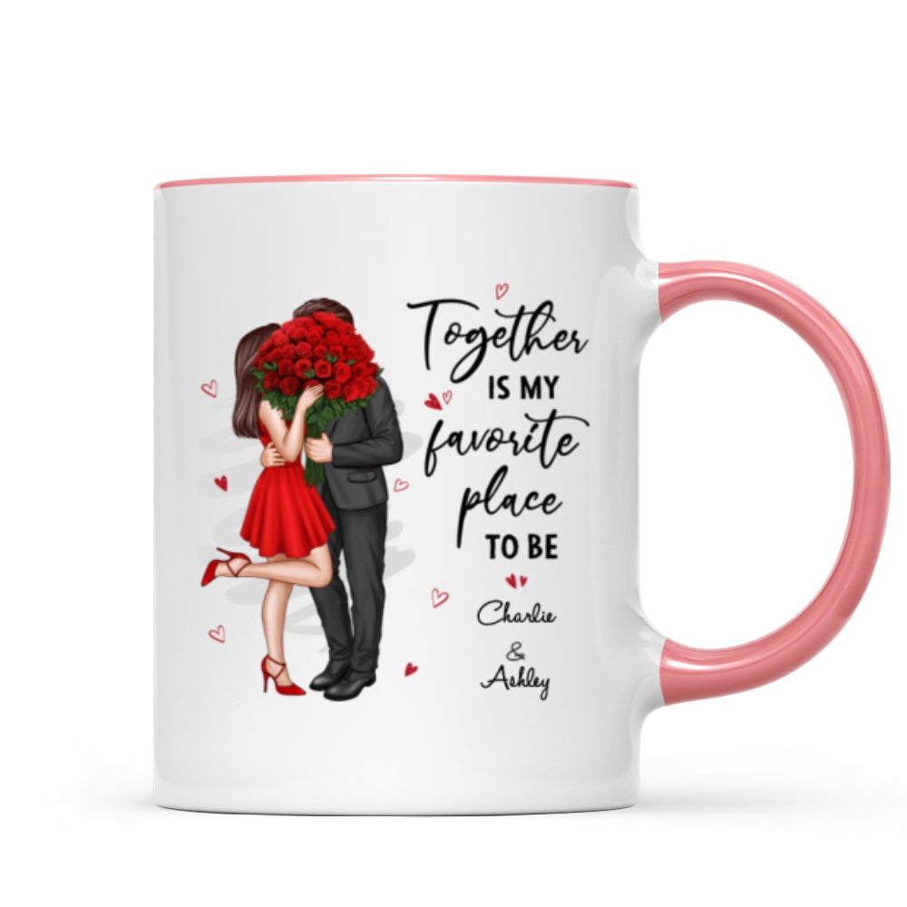 Together Is My Favorite Place To Be Couple Valentine‘s Gift For Him For Her Personalized Mug