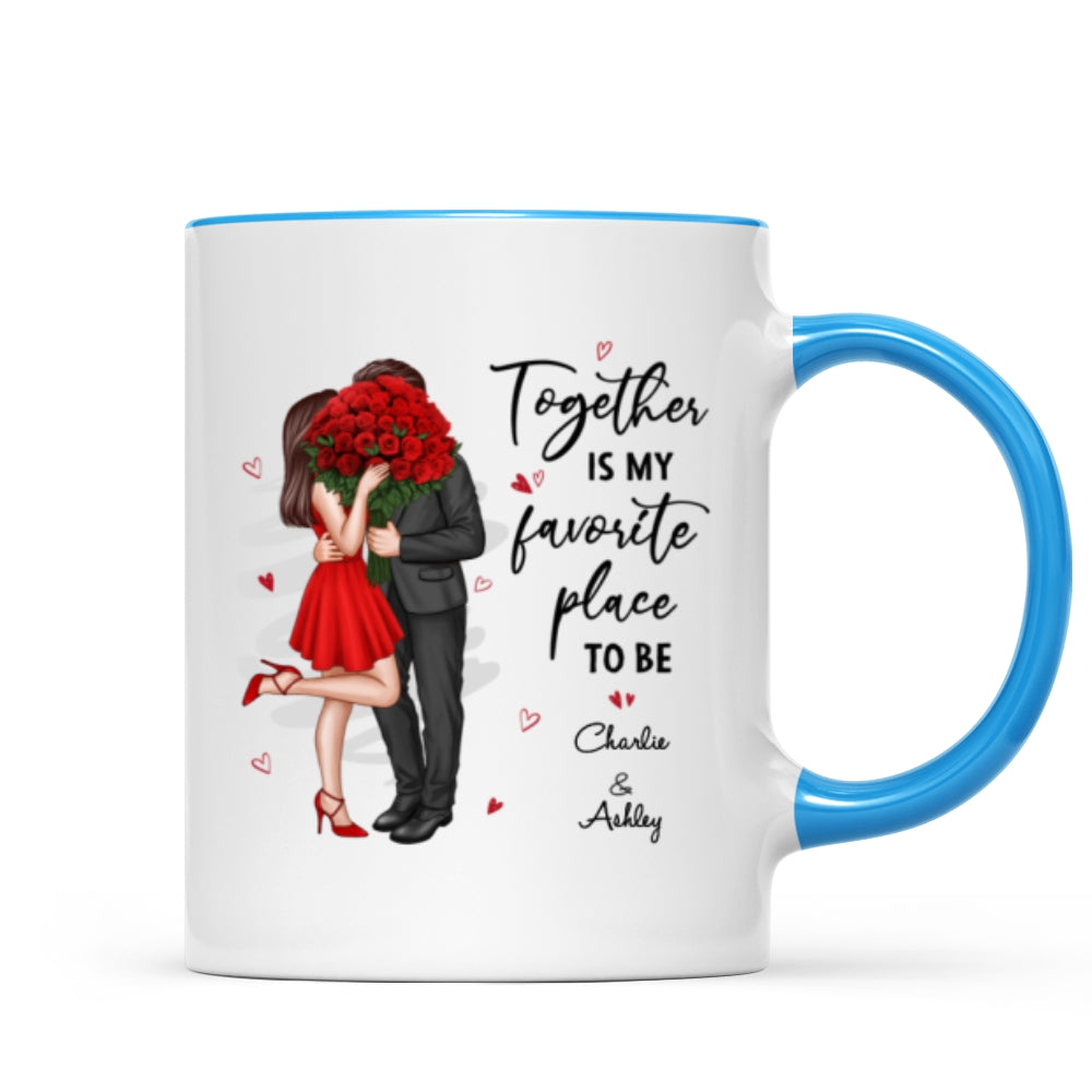 Together Is My Favorite Place To Be Couple Valentine‘s Gift For Him For Her Personalized Mug