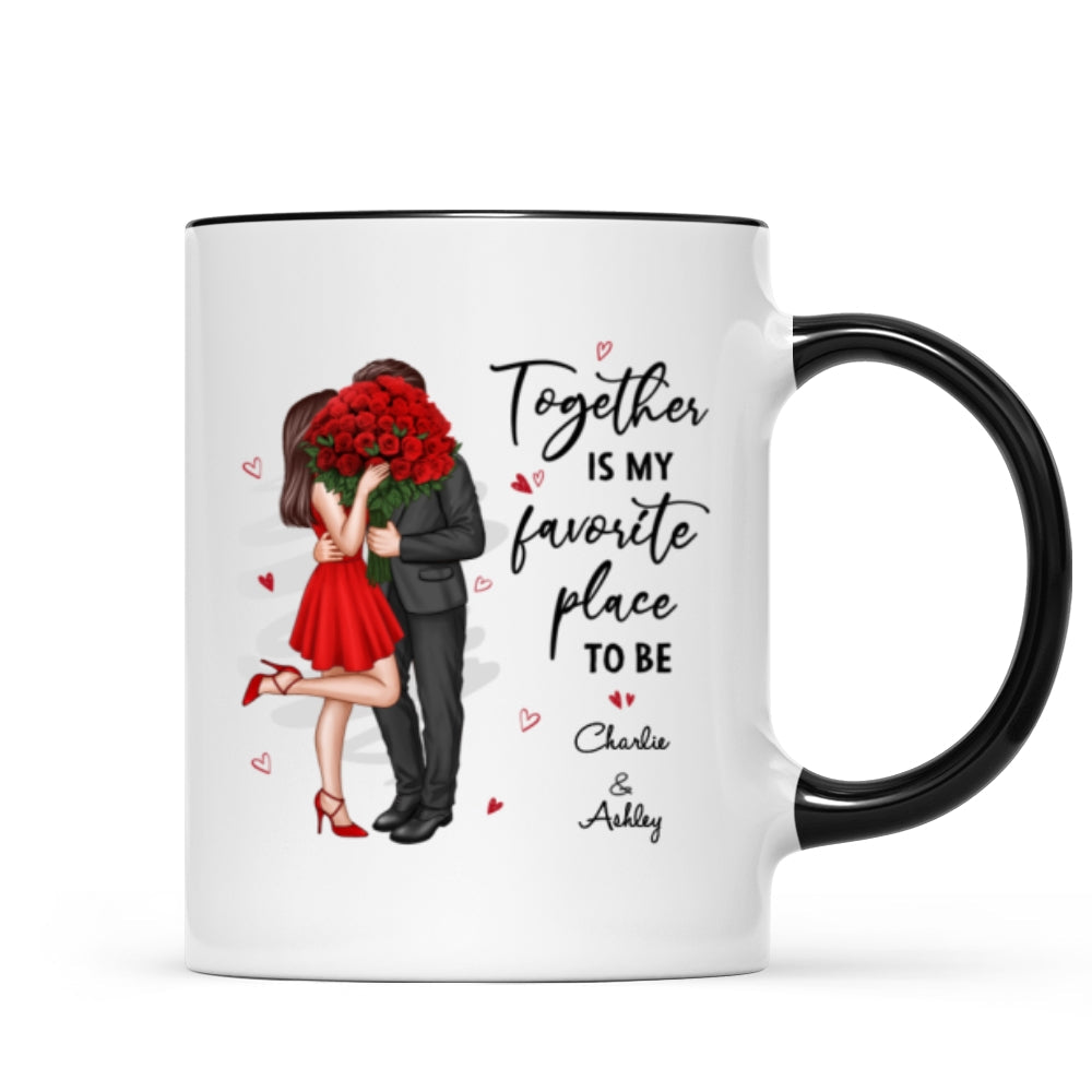 Together Is My Favorite Place To Be Couple Valentine‘s Gift For Him For Her Personalized Mug