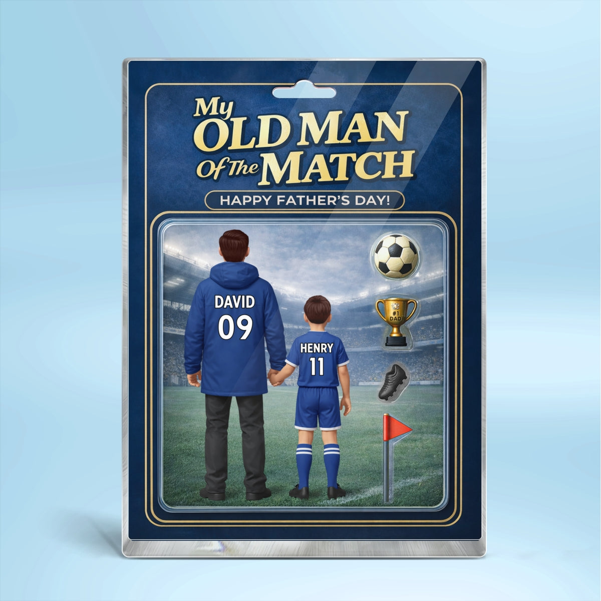 My Old Man Of The Match - Personalised Acrylic Block Plaque - UK Gift For Football Dad