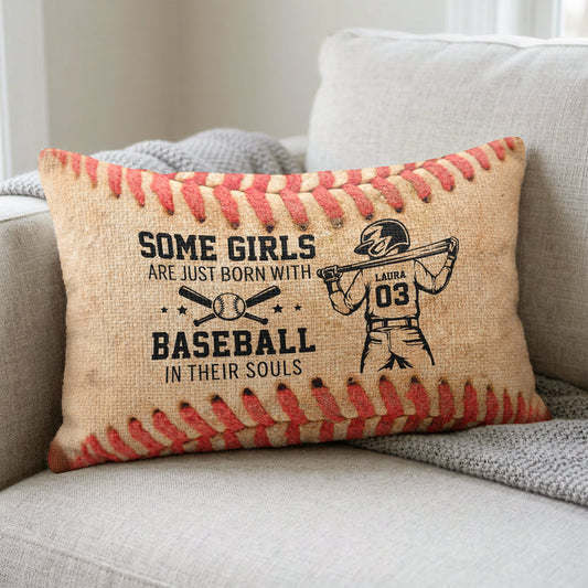 Some Boys Are Just Born With Baseball In Their Souls - Personalized Pillow Cover