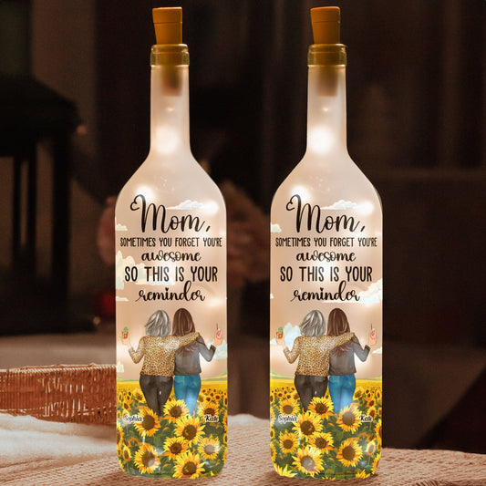 Sometimes You Forget You're Awesome - Personalized Bottle Lamp