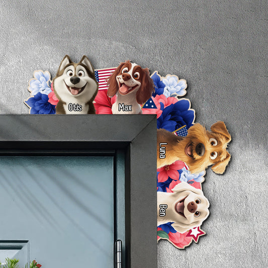 Summer In The Corner Dog Lovers - Personalized Door Corner Wood Sign