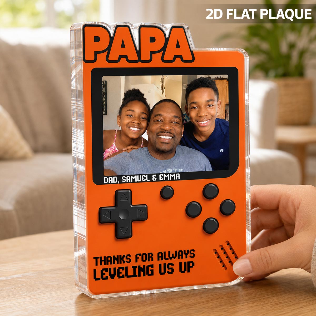 Retro Game Console Custom Photo - Personalized Acrylic Block Plaque - Gift For Gamer Husband, Dad, Grandpa