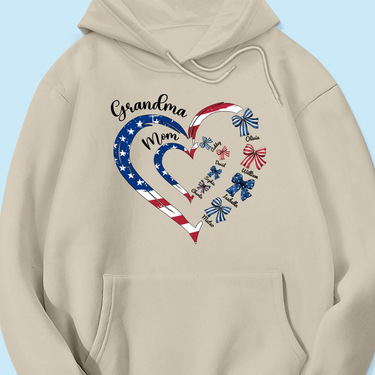 4th Of July First Mom Now Grandma Bow Personalized Shirt, Independence Day
