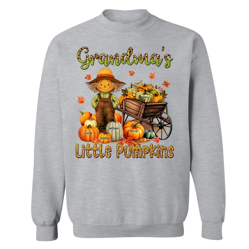 Grandma Mom Little Pumpkin Leopard Scarecrow Personalized Shirt