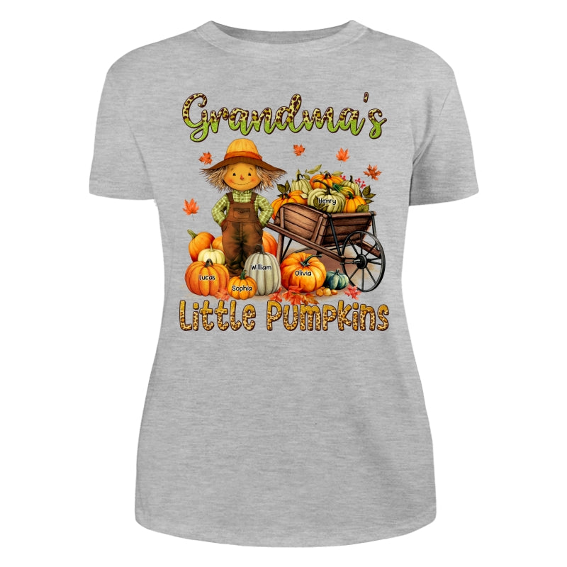Grandma Mom Little Pumpkin Leopard Scarecrow Personalized Shirt